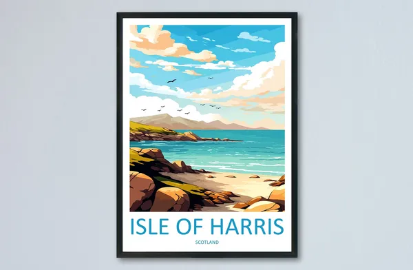 Isle of Harris Travel Poster, Scotland Wall Art