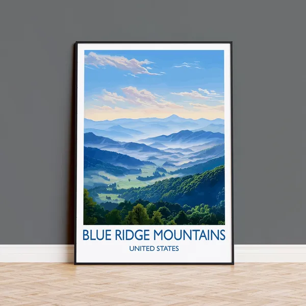 Blue Ridge Mountains Travel Poster, Appalachian USA