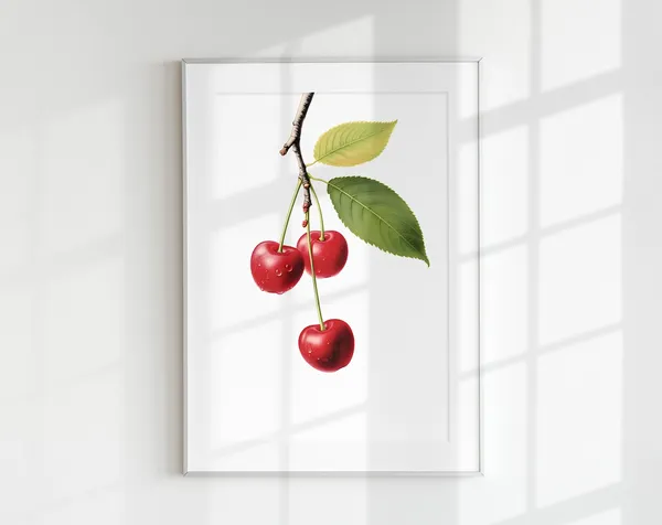 Cherry Branch Vintage Botanical Art Print