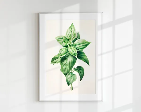 Basil Botanical Herb Art Print, Vintage Poster