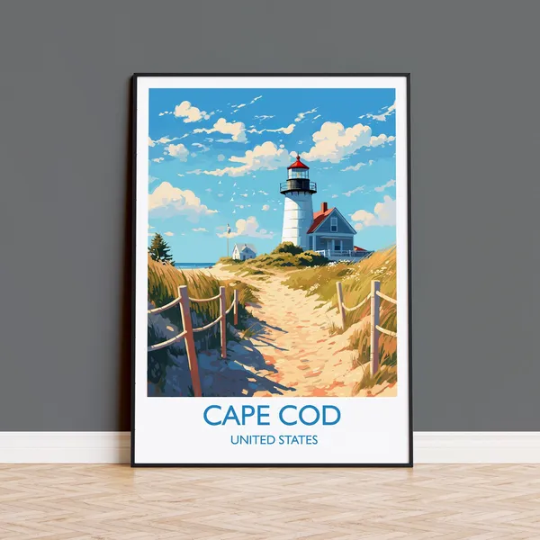 Cape Cod Travel Poster, Massachusetts USA Art Print