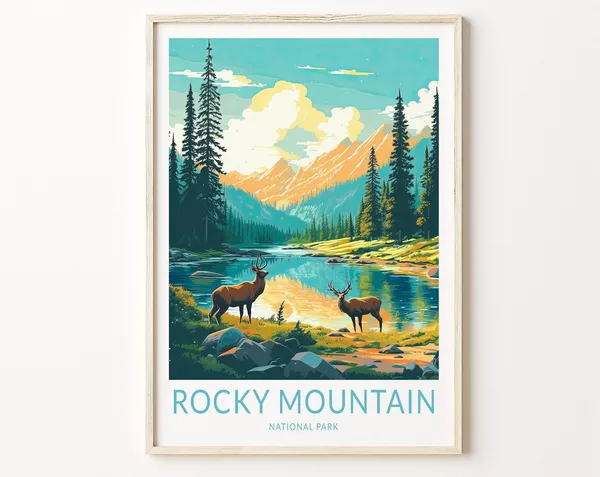 Rock Mountain National Park Travel Poster, National Parks