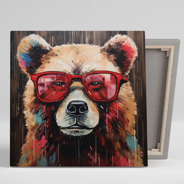 Abstract Bear Art Print, Nursery Decor