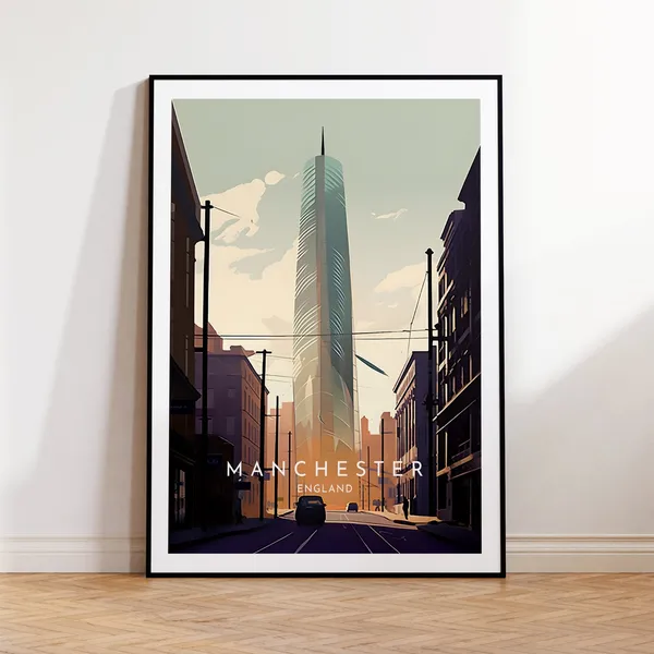 Manchester Travel Poster, England Home Decor