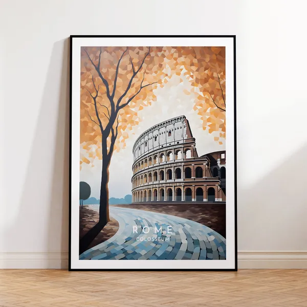 Rome Travel Poster, Colosseum Italy Home Decor