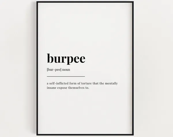 Burpee Definition Quote Print, Gym Humor Poster