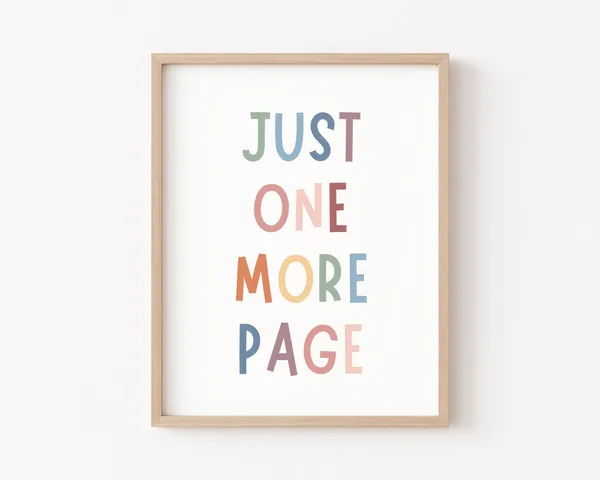 Just One More Page Boho Classroom Decor Art Print