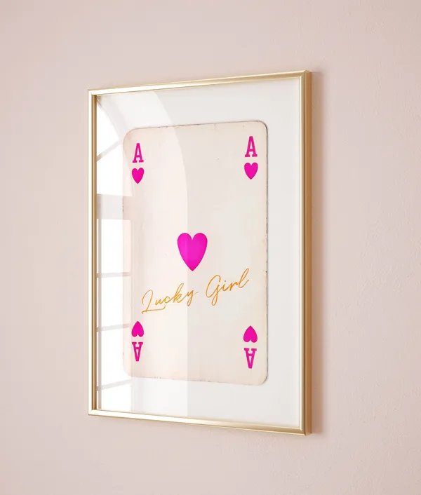 Lucky Girl Syndrome Ace Of Hearts Poster, Retro