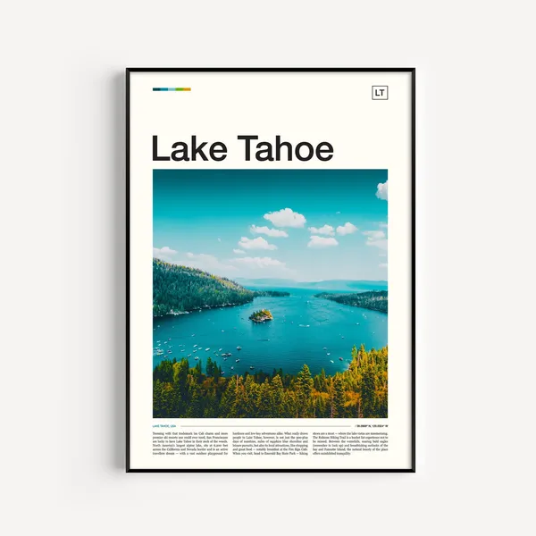 Lake Tahoe Travel Art Poster
