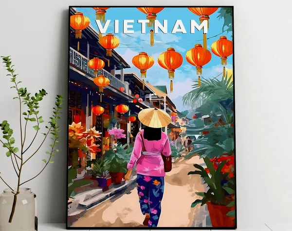 Hoi An Vietnam Travel Poster, Southeast Asia