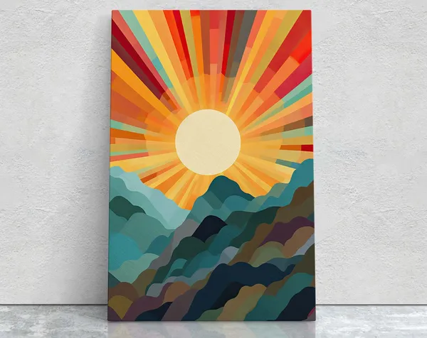 Sunshine Mountain Sunset, Mid-Century Modern Art Print