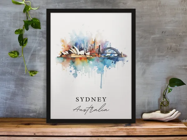 Sydney Traditional Travel Poster, Australia Art Print