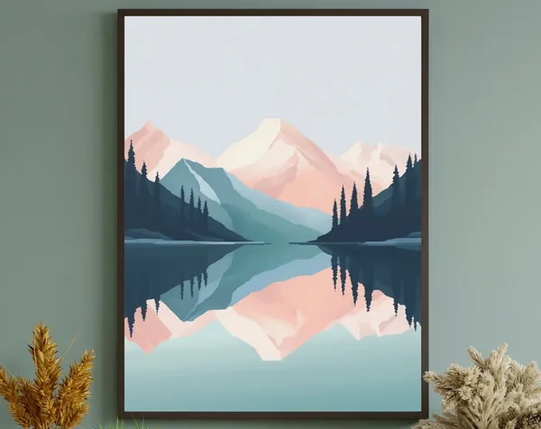 Minimalist Mountain Landscape Art Print