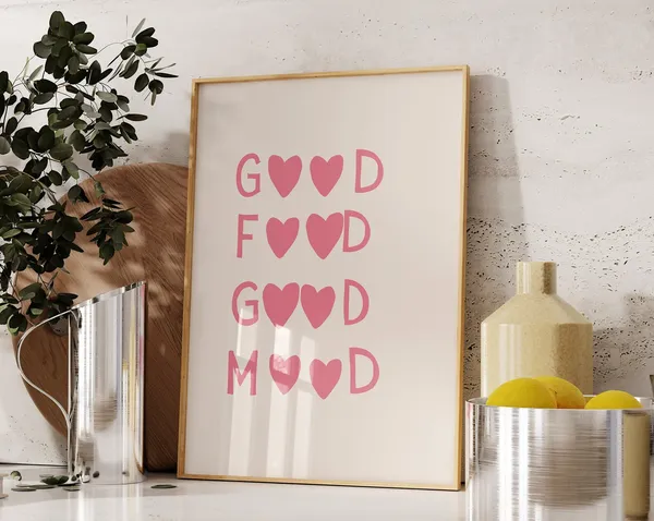 Aesthetic Kitchen Heart Quote Art Print