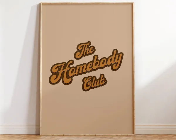 The Homebody Club Retro 1970s Typography Art Print