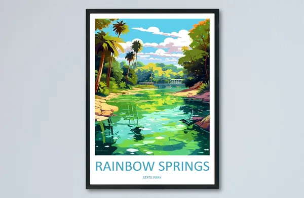 Rainbow Springs State Park Travel Poster, Florida