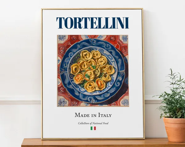 Tortellini On Maiolica Tile Plate, Italian Food Art Print