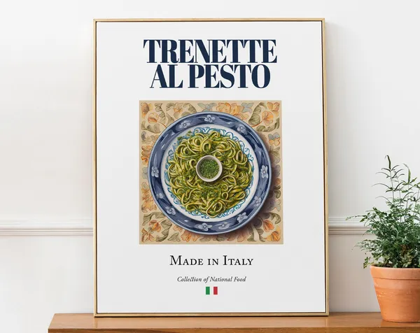 Trenette Al Pesto on Maiolica Tile Plate Art Print