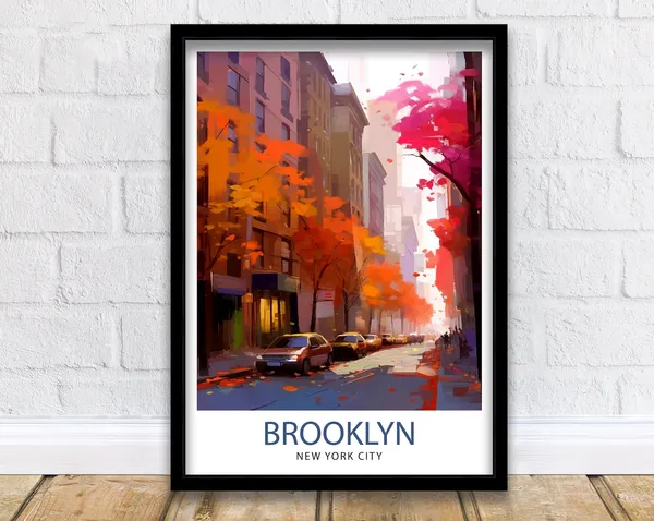 Brooklyn New York City Travel Poster, Brooklyn Decor