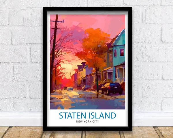 Staten Island New York Travel Poster