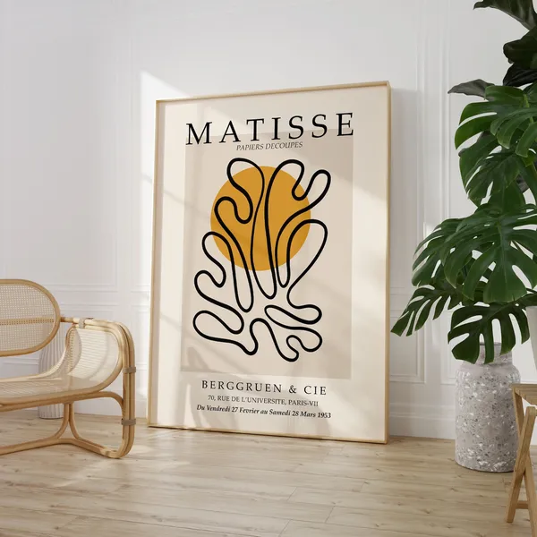 Matisse Abstract Poster, Yellow Minimalist Art Print