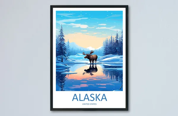 Alaska Travel Poster, Home Decor Gift