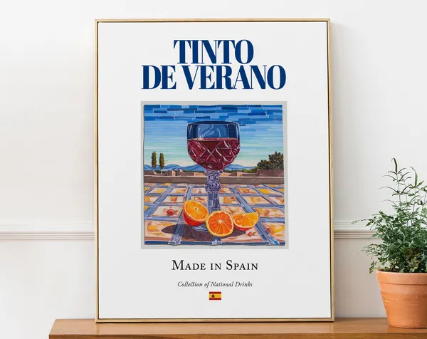 Tinto De Verano, Spanish Traditional Beverage Poster