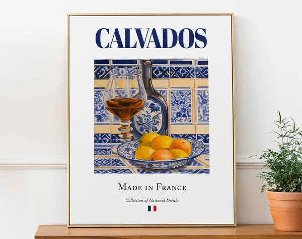 Calvados On Maiolica Tile, French Beverage Poster