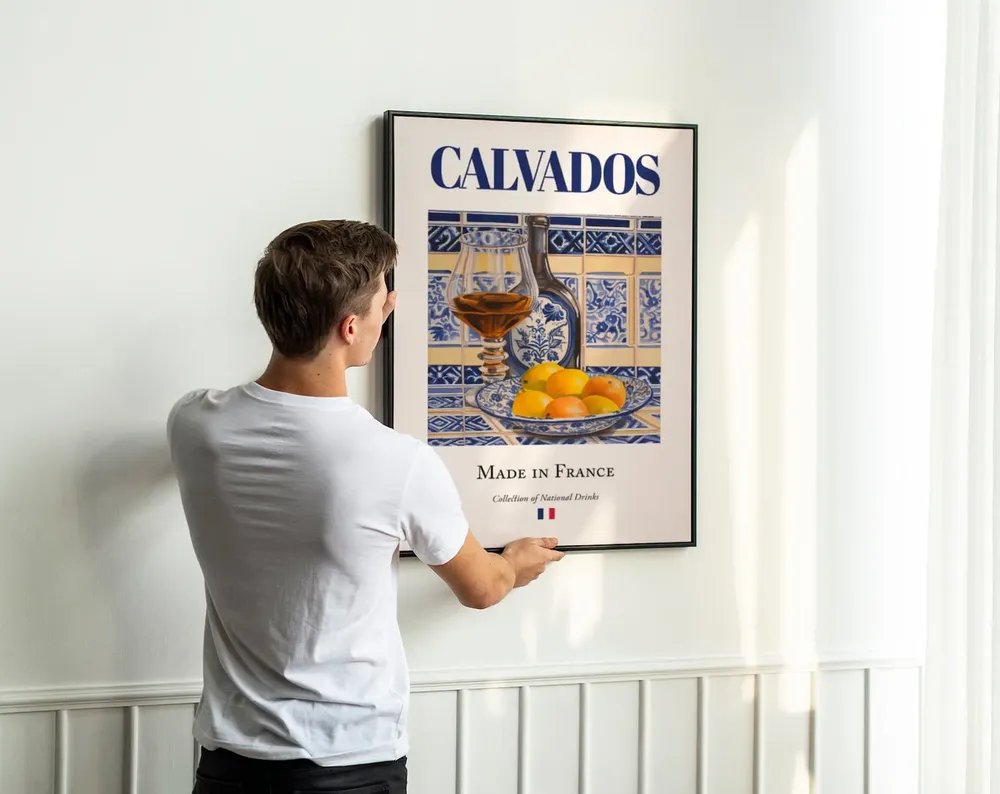 Calvados On Maiolica Tile, French Beverage Poster - Image 3