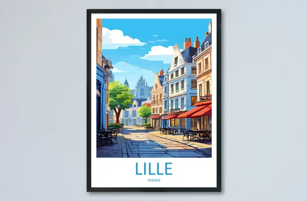 Lille Travel Poster, France Wall Art Print