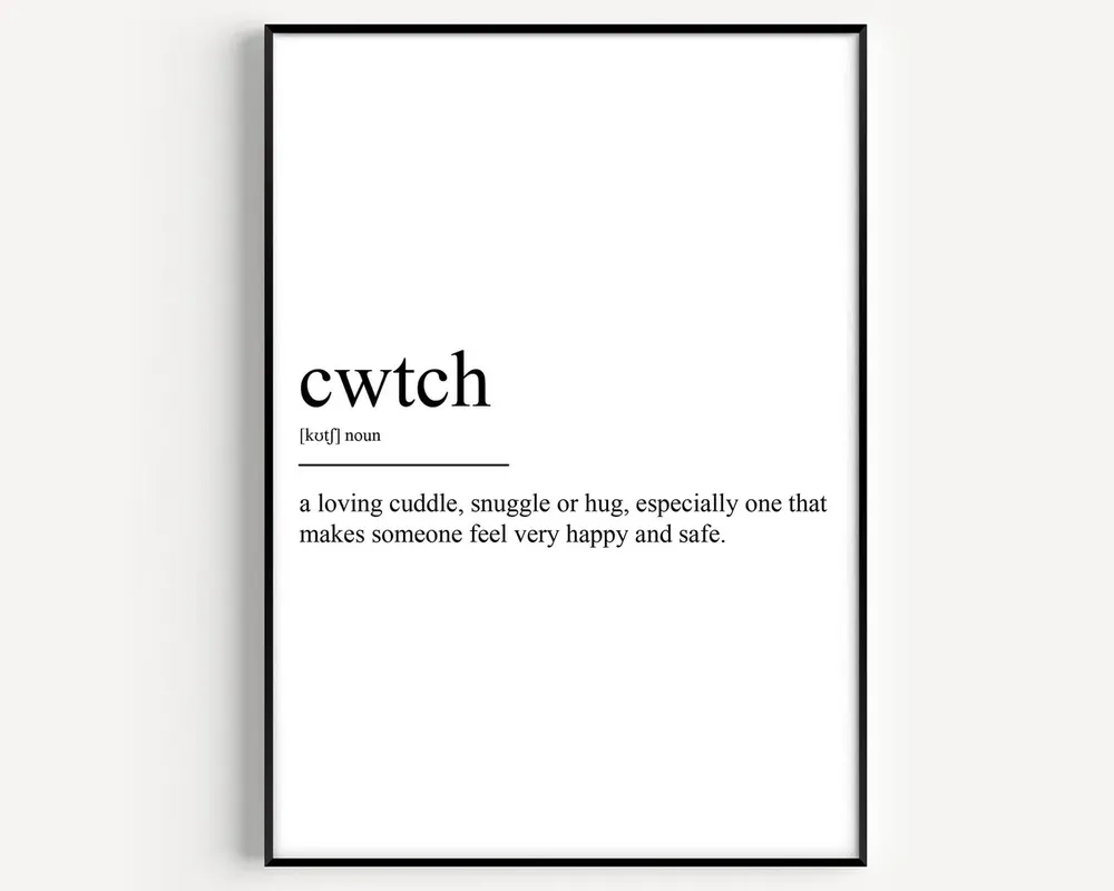 Cwtch Definition, Typography Art Print