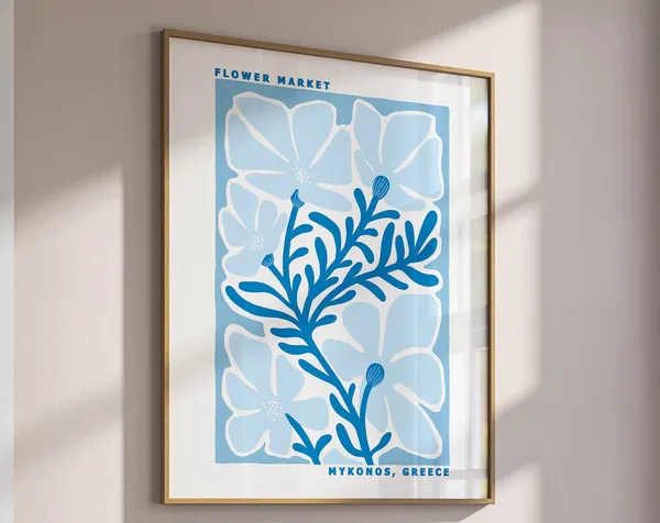 Flower Market Poster, Floral Apartment Decor
