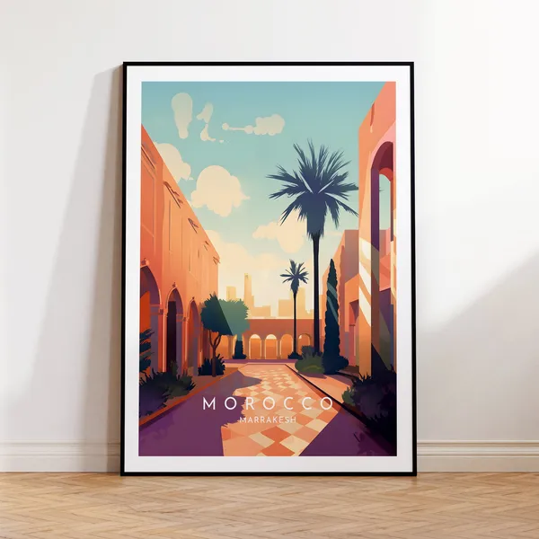 Marrakesh Travel Poster, Morocco Home Decor