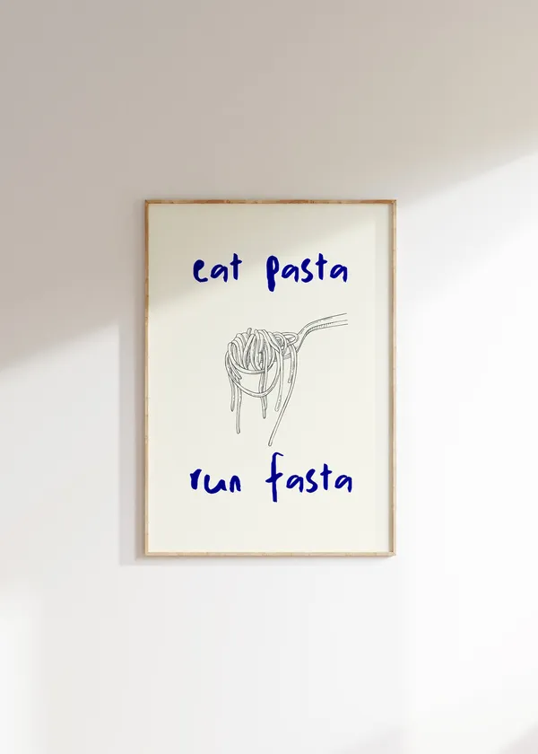 Spaghetti Retro Quote Poster, Kitchen Wall Decor