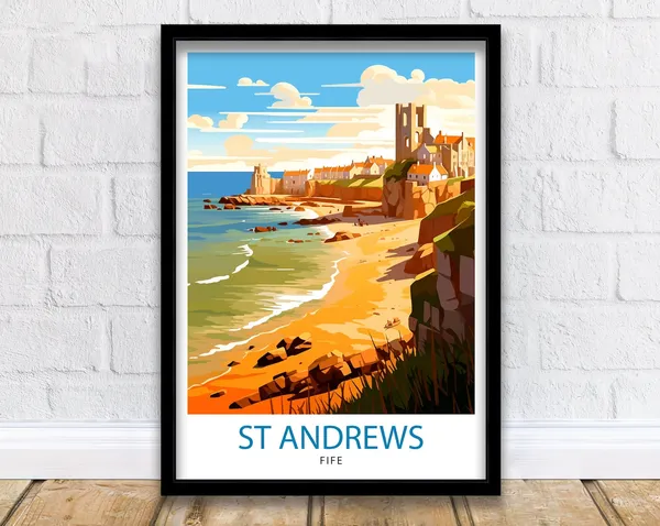 St Andrews Fife Travel Poster, Scotland Wall Decor