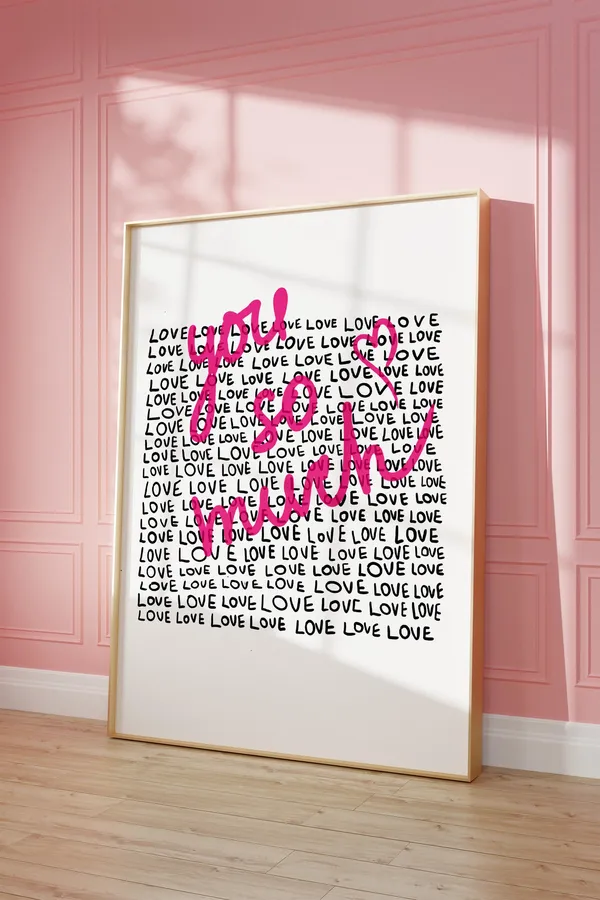 Love You Trendy Quote Poster for Teens Room