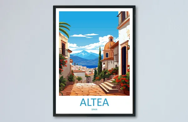 Altea Travel Poster, Spain Place Name Wall Art