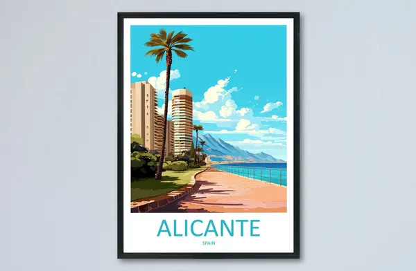 Alicante Travel Poster, Spain Wall Art