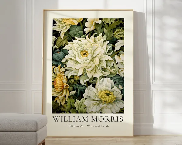 William Morris Sage Green Flower Market Poster