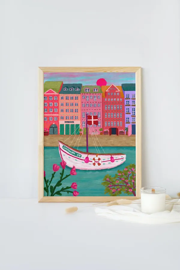 Copenhagen Copenhagen - Modern Travel Poster