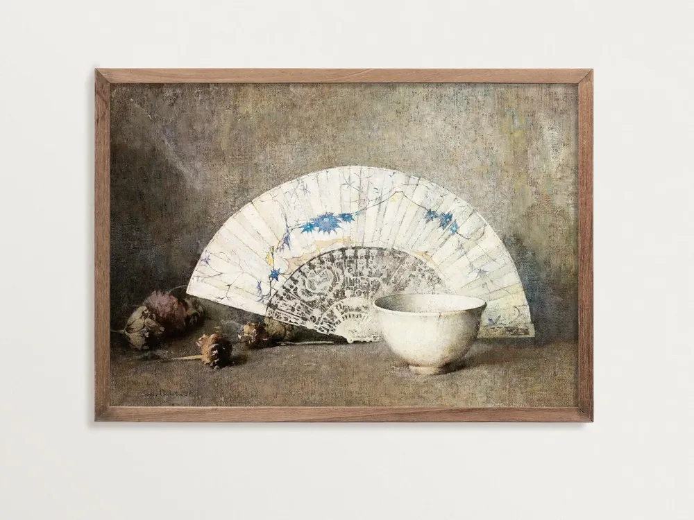 Vintage Still Life Art Print, Antique Rustic Decor