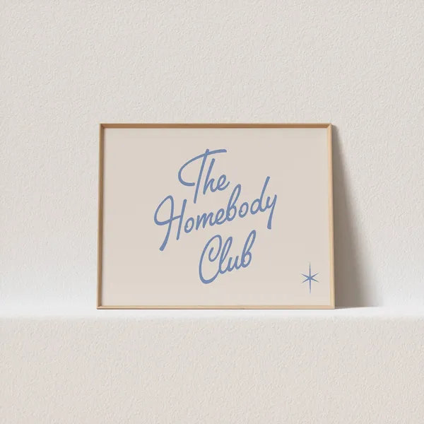 The Homebody Club Beige Blue Poster Print