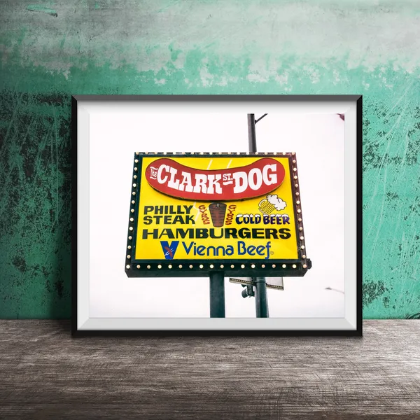 Clark Dog Chicago, Vienna Beef Hot Dog Art Print