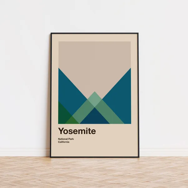 Yosemite National Park Mid-Century Travel Poster