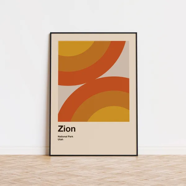 Zion National Park Mid-Century Travel Poster