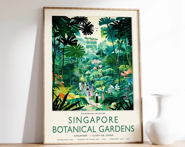 William Morris Singapore Botanical Gardens Floral Art Print
