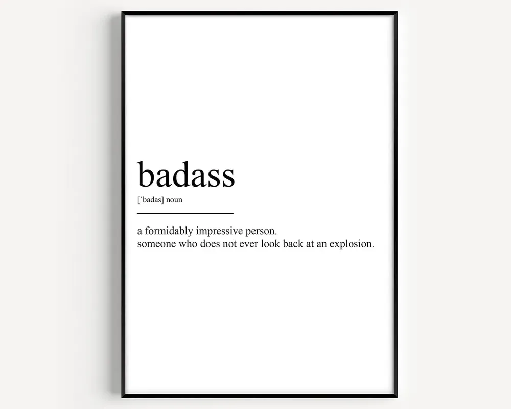 Badass Definition Typography Art Print