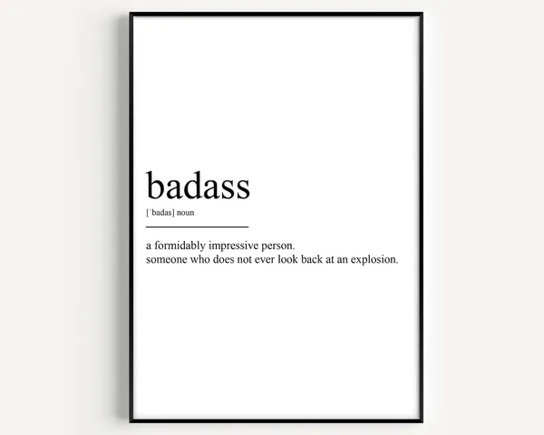 Badass Definition Typography Art Print