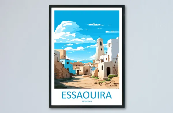 Essaouira Travel Poster, Morocco Wall Art