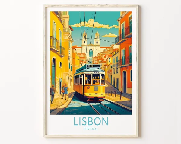Lisbon Portugal Travel Poster, Lisbon Poster Print